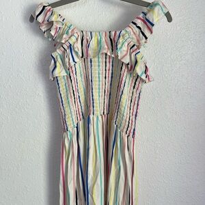 Colorful Striped Smocked Summer Dress